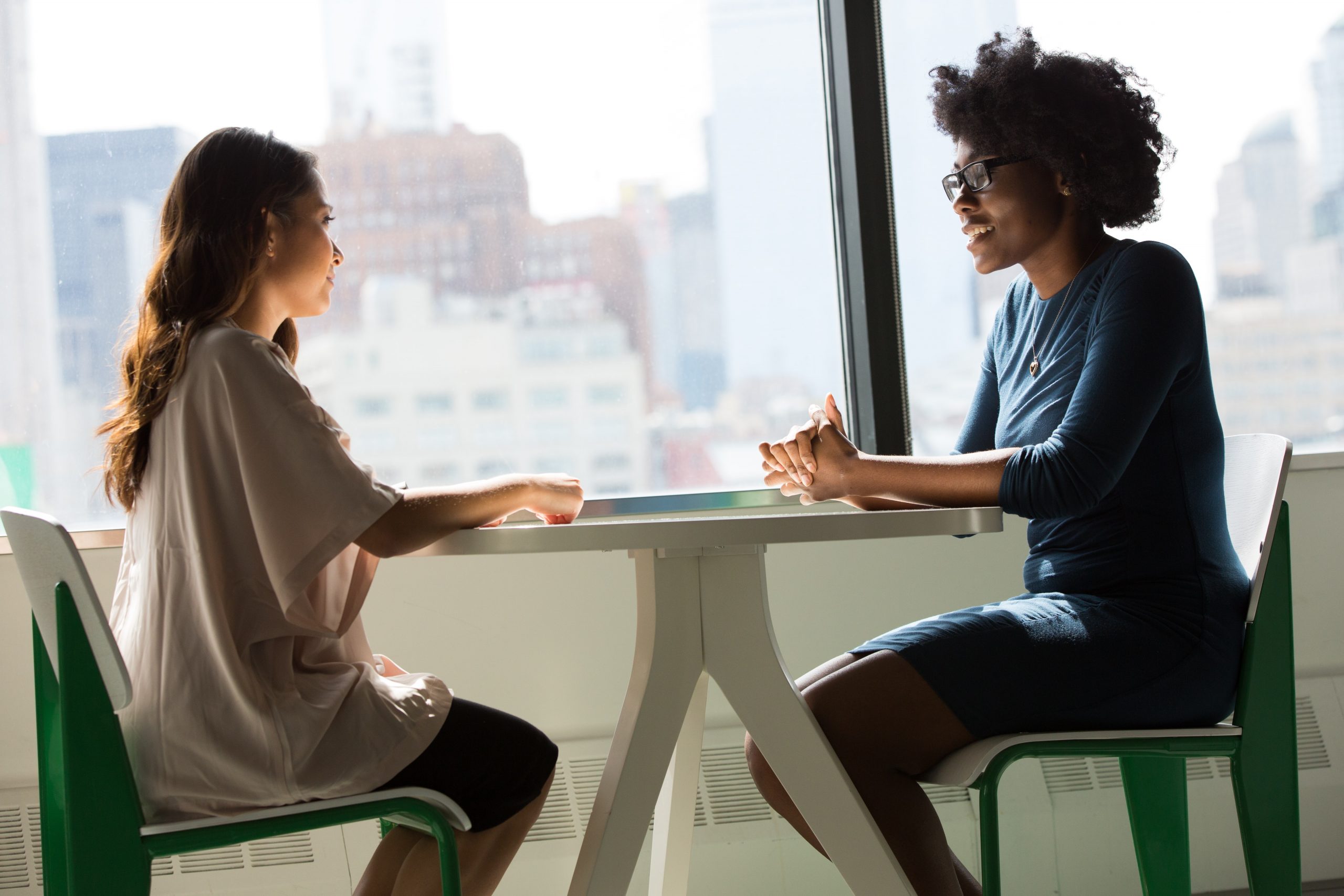 Two people having a metting